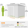 Outsunny Outdoor Storage Shed, 7.5 x 4.3ft Metal Garden Shed, Light Grey