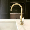 Dual Flow Mixer Tap Kitchen Sink Swivel Spout Antique Brass Ceramic ENKI KT059