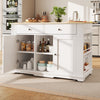 Mobile Storage Rolling Kitchen Island on Wheels Trolley Cart with Worktop, White