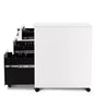 3 Drawers Filing Cabinet With Lock Metal Office File Storage on 5 Castors White
