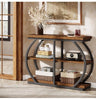 104cm Console Table, 3-Tier Industrial Entryway Table with Arched Metal Frame
