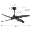 3/4/5 Blades Ceiling Fan & LED Lights Reversible Motor 52" Cooling Fan Lighting