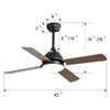 3/4/5 Blades Ceiling Fan & LED Lights Reversible Motor 52" Cooling Fan Lighting