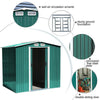 8x8 FT Peak Roof Steel Storage Shed, Pre-drilled Steel Panels, Outdoor Tool Shed
