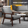 Modern Accent Chair Upholstered Armchair for Bedroom Living Room Grey
