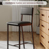 Counter Height Bar Stools Set of 2/4, Modern Faux Leather Bar Chairs with Back