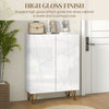 Shoe Storage Cabinet with Soft-Close Hinges and Adjust Shelves, White