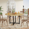 Round Dining Table for 4,120cm Industrial Kitchen Dinner Table with Metal Frame