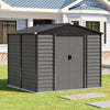 Garden Shed 8 X 7FT Metal Apex Roof With Free Foundation Base Storage House Grey