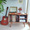Record Player Stand with Vinyl Storage Holds Up to 300lb, Large Record Player Ta
