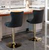 Velvet Swivel Bar Stools Set of 2 Swivel Kitchen Barstools Bar Chairs Grey Black