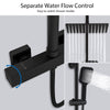 Bathroom Thermostatic Shower Mixer Set 12" Shower Head Matte Black Exposed Valve