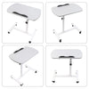 Adjustable Overbed Table Bedside Laptop Tray Table on Wheels Hospital Home Grey