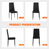 New Set of 6 Dining Chairs Padded Seat High back Metal Legs Home Furniture Krxif