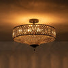 Luxury Crystal Ceiling Light 6-Light Semi Flush Mount Ceiling Light Fixture Lamp