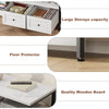 1.6M TV Stand w/2 Drawers & Open Storage Shelves,Sturdy Metal Frame,Up to 90" TV