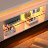 185cm High Gloss TV Stand Cabinet with Power Outlets & RGB LED Light & 2 Dmiqerl