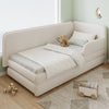 3ft Single Upholstered Daybed with Drawers Children Kids Junior Bed Frame Beige