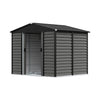 Grey Wood Grain Metal Garden Shed 8x7ft Outdoor Storage House with Foundation