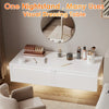 Floating Bedside Table Set of 2 Wall Mounted Nightstand W/ Drawer White