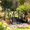 1.2M Metal Garden Bridge with Safety Railings, Outdoor Pond Bridge