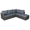 6 Seater Rattan Garden Corner Sofa Set Outdoor Furniture Grey Thick Cushions