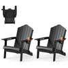 Outdoor Fire Pit Chair Folding Adirondack Chair with High Backrest