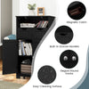 Bathroom Floor Cabinet Free Standing Storage Cupboard-Black