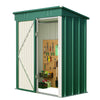 5x3ft Lockable Metal Garden Shed Steel Outdoor Storage Weatherproof Green