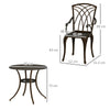 Vintage Dining Set Cast Aluminium Furniture Outdoor Garden Patio 4 Chairs Table