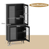 Modern Storage Cabinet Freestanding Sideboard with Adjustable Shelf-Black