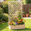 Indoor Outdoor Freestanding Privacy Screen Raised Garden Bed w/ Trellis
