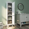 5-Tier Slim Freestanding Storage Organizer Cupboard Bathroom Tall Cabinet White