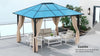 3.6x3(m) Hardtop Gazebo Garden Pavilion w/ Polycarbonate Roof, Brown