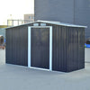 Garden Metal Storage Shed with Log Storage for Organized Outdoor Spaces
