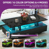 Led Coffee Table With 2 Drawer Storage, High Gloss Coffee Table For Living Room