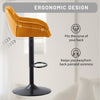 Set of 2/4 Bar Stools Velvet w/Armrest 8cm Thick Seat Swivel Bar Chair Breakfast