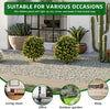 Realistic Set of 2 Artificial Willow Topiary Trees Decorative Faux Plants