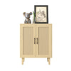 Wooden Storage Cabinet with Rattan Decorating Buffet Sideboard Accent Cabinet