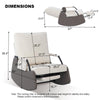 Rocking Chair w/ Footrest,3-Level Adjustable,Foldable Sofa Chair,150kg Capacity