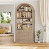 Arched Bookcase with Drawers Arch Display Cabinet Tall Bookshelf 79.5x36x177cm