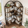 Arched Bookshelf Corner Bookcase L Shaped Bookshelf Metal Frame Display Rack