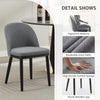 2 Pack Linen Upholstered Dining Chairs with Cushioned Seats and Curved Backrest