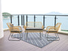 Florence Wicker PE Rattan Garden Outdoor Sofa, Table & Chairs 4 Piece Set