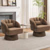 360° Swivel Accent Chair Upholstered Barrel Chair w/Striped Backrest Living Room