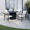 4 Seater Black Aluminium Round Garden Dining Set with Rope Chairs FTR208