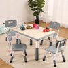 Kids Table and 4 Chairs Set, Height Adjustable Toddler Multi-Activity Art Table
