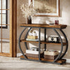 104cm Console Table, Industrial 3-Tier Entryway Table with Arched Metal Frame