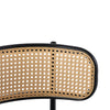 Dining Chairs Set of 4, with Rattan Backrest, Padded Seat & Metal Legs, Black