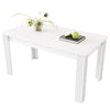 WHITE DINING TABLE RECTANGULAR KITCHEN DINING ROOM 4 SEATERS 116X65X75 CM TABLE